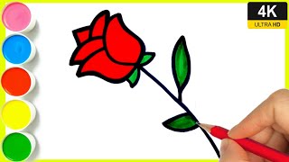 Rose Drawing || how to draw rose flower drawing || valentine Day special rose day drawing || #rose