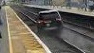 Car drives through railway track | Tricky Trucks