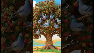 Big pigeon pours water on a plum tree drying up in the hot sun on the railway track #ai #pigeon