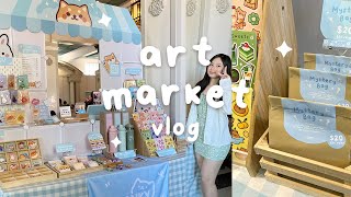 art market vlog ✧ art conbini, 2 markets in 1 weekend, market prep & results, table display setup