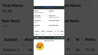 rrb ntpc answer key out!  my marks😥 #ntpc #answerkey #railway