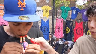 STRANGERS ATTEMPT TRIPLE BLINKERS IN NYC 