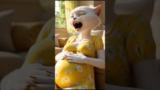 CAT DAD Saves Pregnant Cat Mom from Danger! 😻🎯#cat #catlover #shorts #shortvideo #funny #viralvideo
