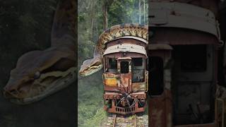 Terrifying Encounter: Giant Python Attacks Train in Dense Jungle #train #huntingmonsters