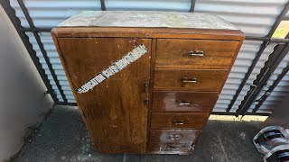 1950s Armoire Oak Cabinet Restoration