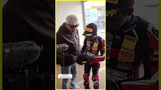 One of the best moments  I presented my race winning cap to Ajith Kumar