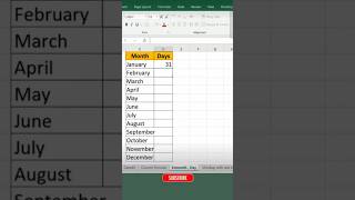 Excel Tricks & Tips | Arrange Days According to Month 🗓️ | #VibeHub #ytshorts