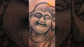 Laughing Buddha Tattoo l Tatuaje Buddha Puntillismo de ARRASTRE 3RL