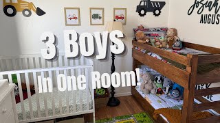 How We Fit 3 Boys Into a Small Room! | DIY Toddler Bunk Beds & Room Organization
