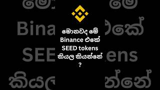 මොනවද මේ Binance එකේ  SEED tokens කියල කියන්නේ ?  | BInance | NEWT