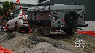 Jayco Swift Outback on the 4WD track, 4WD Show Olympic Park with Recovery Session