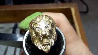 LION RING with Diamonds and STONES from CAST to POLISH using GRS tools