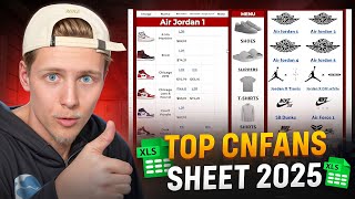 The BEST Cnfans Spreadsheet in 2025!