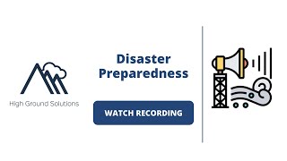 Disaster Preparedness Webinar