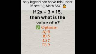 only legend can solve this ☠️👈#QuickMaths  #SSCMaths  #InstaMaths  #MathsIsFun  #MathChallenge  #  6