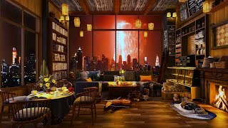 Warm Night Spring Jazz Music at Cozy Coffee Shop Ambience☕ Relaxing Jazz Instrumental Music to Relax