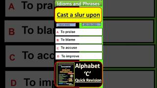 Cast a slur upon | Idioms and phrases  | Black book of English vocabulary | #blackbook #idioms