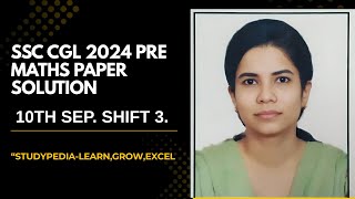 SSC CGL 2024 (10 Sept, 3rd Shift) Maths Solution by StudyPedia