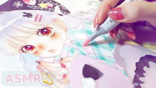 [ASMR] Sound of coloring winter illustrations / Sound of color pen / BGM for work / BGM for sleep