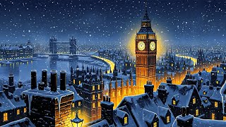 ❄️ snowy 1930s cozy night ambience | vintage oldies music & crackling fireplace for sleep & relax