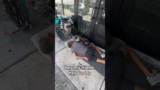 Good Samaritan helps homeless hungry puppy and father ❤️🙏      #explore  #kindness