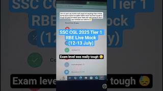 RBE Live Mock Test (12-13 July)📝📚 SSC CGL 2025 | #ssc #ssccgl #cgl2025 #rbe #livemocktest #score