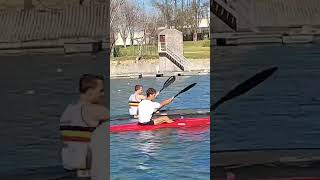 Synchronized work with the European bronze medalist #motivationshorts #shortsfeed #torpedo #kayak