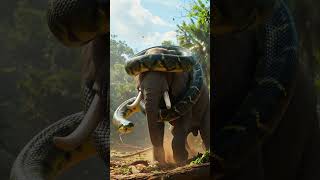 Anaconda vs Wild Elephant | Epic Jungle Animal Fight #shorts  #animalfight
