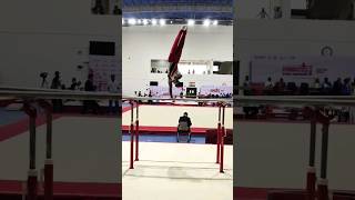 \\Senior National gymnastics championship 2024 perform for Tapan mohanty on parallel bar 💪// #video