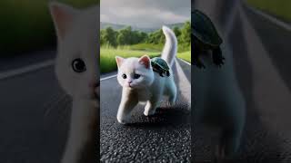 Hero Cat SAVES Turtle in Need