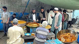 60 Rs /-😱 DHABA Food |CHEAPEST Desi ROADSIDE Breakfast |CHANAY | Curry | PAYA| Street FOOD in LAHORE