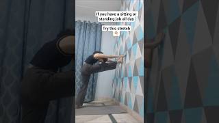 Standing all day? Try this now! #legstretch #forwardbend #yogaathome #legday