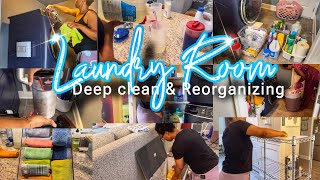 NEW✨SUPER long cleaning vlog | organizing my laundry room on a budget | Walmart had nice containers