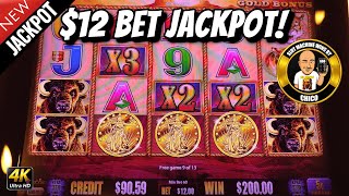 $12 Bet JACKPOT HAND PAY on Buffalo Gold Slot Machine