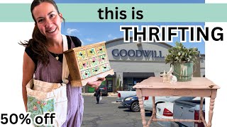 SALE AT GOODWILL - half off mega haul and painting fabric