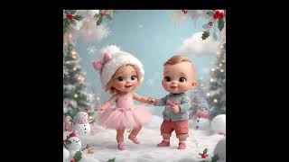 Cute Cartoon Baby Dancing with Puppy | Family-Friendly Fun