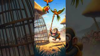 "बंदर और तोता: जंगल की आज़ादी की कहानी"#बंदर_और_तोता #मजेदारकहानी #एनिमेशनकहानी #IndianVillageTale👍👍