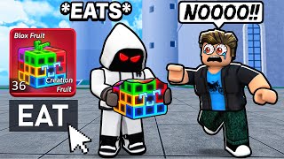 Eating CREATION FRUIT In Front Of DESPERATE SCAMMERS.. (Blox Fruits)