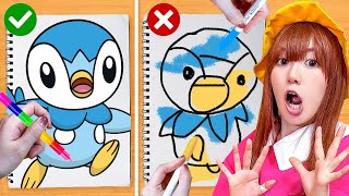 【寸劇】どっちの絵がうまい？幼稚園児がお絵かきライフハックに挑戦！クレヨンやカラフルな紙でイラストチャレンジ♪【裏ワザ】