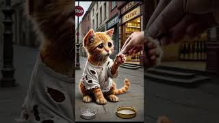 What Happens When a Poor Cat Wears a Torn Shirt Will Melt Your Heart #cat #catlover #shorts  #funny