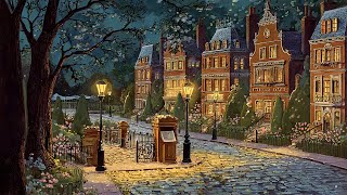 Autumn Night in a Cozy Vintage Corner with Soft 1940s Oldies in Another Room for Relaxation