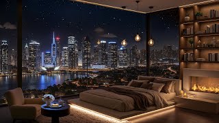 Cozy Luxury Apartment with Soft Jazz Instrumental Background - Relaxing Jazz & Fireplace for Unwind