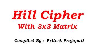 Learn Hill Cipher in 76 Seconds only || With 3x3 Matrix Multiplicative Inverse Example in Mod 26
