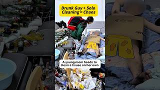Drunk Guy+Solo Cleaning 🧹🧼🫧#cleaning  #housecleaning #satisfying #parents #house #drunk #scrub