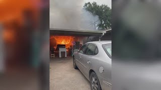 Three residents escape uninjured as Groves house fire leads to total loss