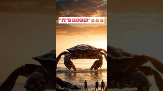 “Giant Crab Walks Out of the Sea! 🦀” #GiantCrab #BeachMonster #NatureIsScary