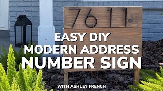 DIY Modern Wood Address Sign