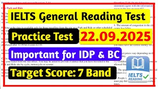 IELTS Reading General Training Practice Test 2025 With Answers | IELTS General Reading Practice Test