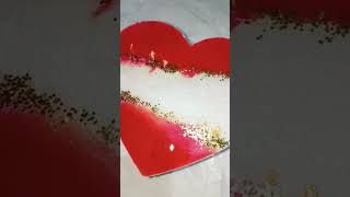 Valentine's special heart shape resin art #workinprogress #shorts #ytshort #resinart #youtubeshorts