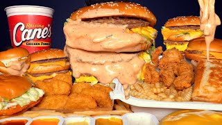 ASMR ムクバン エクストラケインソース マクドナルド ビッグマック バーガー チキン＆フライドポテト | チーズ入り
